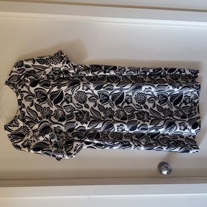 Ann Taylor Factory Dress with Navy Pattern Size L